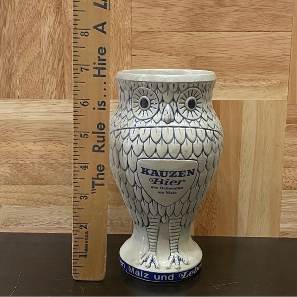 Vintage Handarbeit KAUZEN BIER Stoneware 7” Mug Beer Stein Owl Mug - Picture 10 of 16